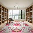 thumbnail image 2 of ODIKA 9'x12' Washable Area Rug Pencil Vintage Pink Sweetness Motif Academic School Classroom for Master Suite, California King, Under Bed, Non-Shedding, Easy Care, 2 of 7