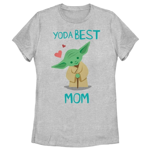 Women's Star Wars Mother's Day Best Mom Yoda Graphic Tee Athletic Heather 2X Large