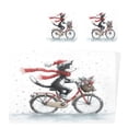 thumbnail image 2 of Square Leather Placemat Set One SizeX1 Heat-Resistant Washable Kitchen Table Decorations Black Cat Riding A Bicycle, 2 of 8