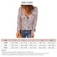 thumbnail image 5 of Blusa de mujer de manga larga con cuello en V y dobladillo con volantes florales Top informal para primavera Otoño Niñas Dama, 5 of 5