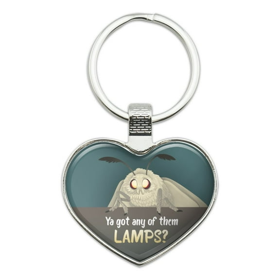 Moth Lamp Meme Heart Love Metal Keychain Key Chain Ring
