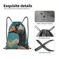 thumbnail image 4 of Fuzoiu Blue Watercolor Duck Print Drawstring Backpack for Gym, Travel, Yoga,Sports Sackpack String Bag for Women Men-Medium, 4 of 6