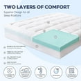 thumbnail image 5 of EMONIA 4 Inch Dual Layer Memory Foam Mattress Topper Twin XL, 2 Inch Cooling Gel Memory Foam Plus 2 Inch 100% 400TC Soft Extra Thick Mattress Pad Pillow Top Cover with 8-21" Deep Pocket for Back Pain, 5 of 12