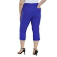 thumbnail image 4 of HDE Women's Plus Size Pull On Capris with Pockets Cropped Pants Royal Blue 1X, 4 of 6