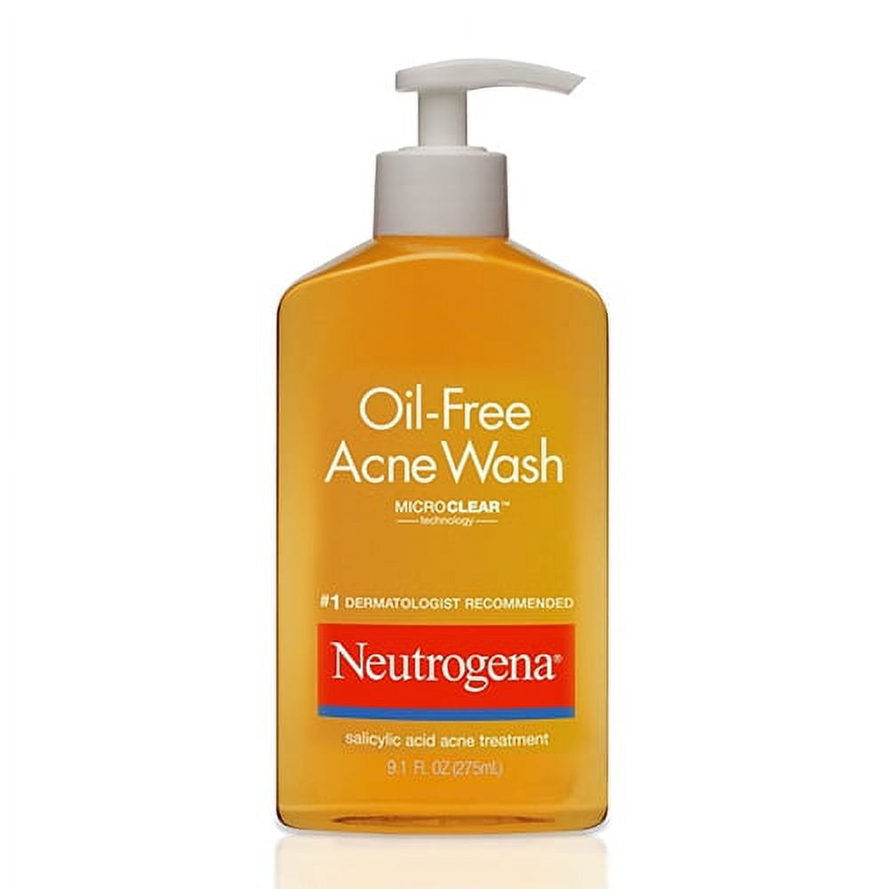 Neutrogena Oil-Free Acne Wash Cleanser Pump Salicylic Acid Acne Treatment - 9.1 Oz, 3 Pack
