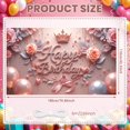 thumbnail image 2 of Pink Theme  Banner Floral Design Birthday Celebration Display Royal Crown Shiny Lettering Princess Birthday Backdrop for Birthday Party Princess Celebration Girls' Birthday, 2 of 8