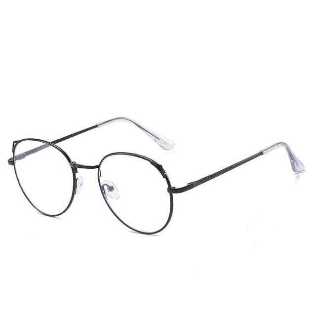 Gafas de miopía con forma de oreja de gato y espejo plano antiluz azul para mujer, estilo niña, bonitas gafas de miopía con forma de ojo de gato y espejo terminado