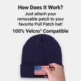 thumbnail image 3 of Tactical Beanie by Pull Patch – Authentic Flexfit Winter Hat with 2x3 Inch Hook & Loop Surface for Removable Morale Patches (Navy Blue), 3 of 5