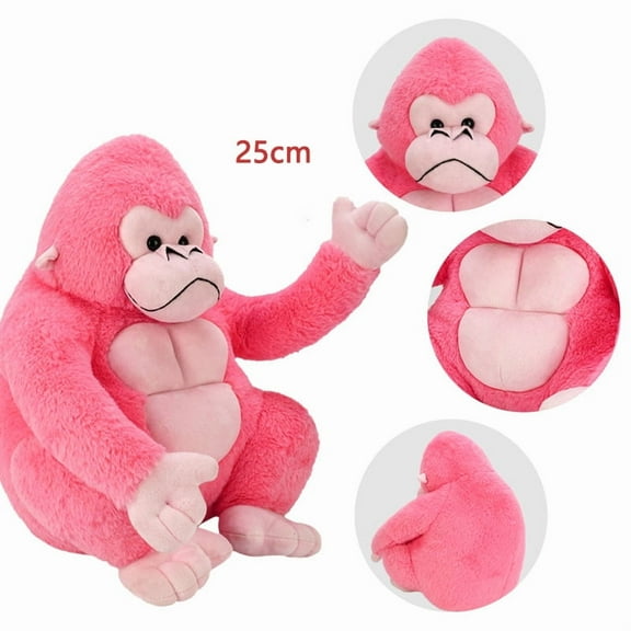 1pcs Pink Gorilla Pillow, Soft and Cute Gorilla Pillow Plush Toys, Pillows, Cushions, The Best Gift for Your Family and Friends，9.85 inches