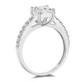 thumbnail image 3 of Wellingsale Ladies Solid 14k White Gold Polished CZ Cubic Zirconia Princess Cut Engagement Ring with Side Stones - Size 4, 3 of 6