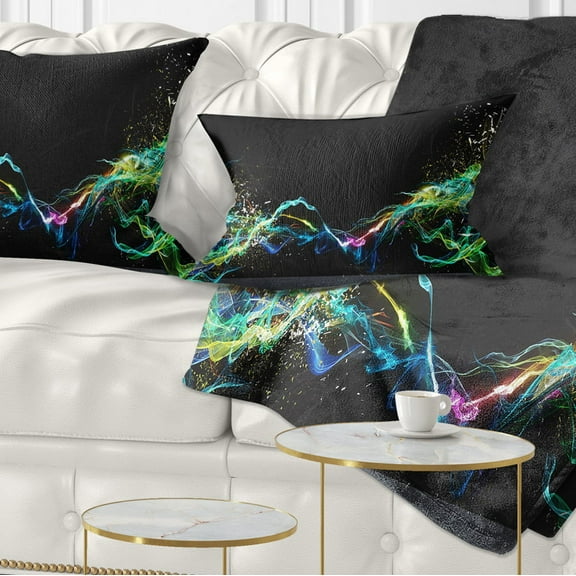 Designart Abstract Motion Banner - Contemporary Throw Pillow - 12x20