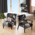 thumbnail image 1 of Designart "Marbled Gold Geode Abstract II" Chaise d'Appoint en Marbre Noir - Fauteuil Moderne pour Chambre, 1 of 7