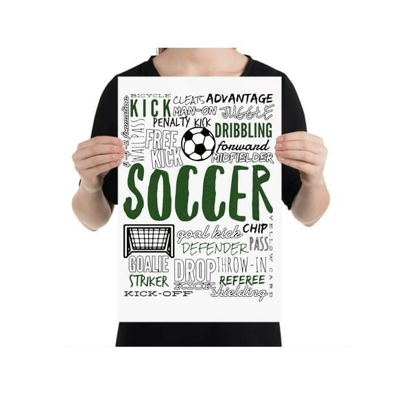 Soccer Word Art Poster - Wall Decor for Soccer Fans Gift