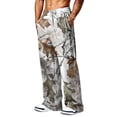 thumbnail image 4 of GrmtClth Men's Lightweight Camo Casual Pants Adjustable Drawstring Elastic Waist Loose Baggy Fit Outdoor Hunting Street Jogger Pants Light Gray XL, 4 of 4