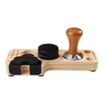 thumbnail image 2 of Kits de Soporte de Tamper de Filtro de Café de Madera Alfombrillas de Apisonamiento de Espresso Mango de Café Base de Madera en Polvo, Parte de madera de pino 51mm perfecl soporte de apisonamiento, 2 of 8