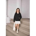 thumbnail image 3 of Arshiner Girls Half Zip Sweatshirt Fleece Quarter Zip Pullover Sweatshirts Fall Clothes for Teen Girls Thumb Hole, 3 of 6