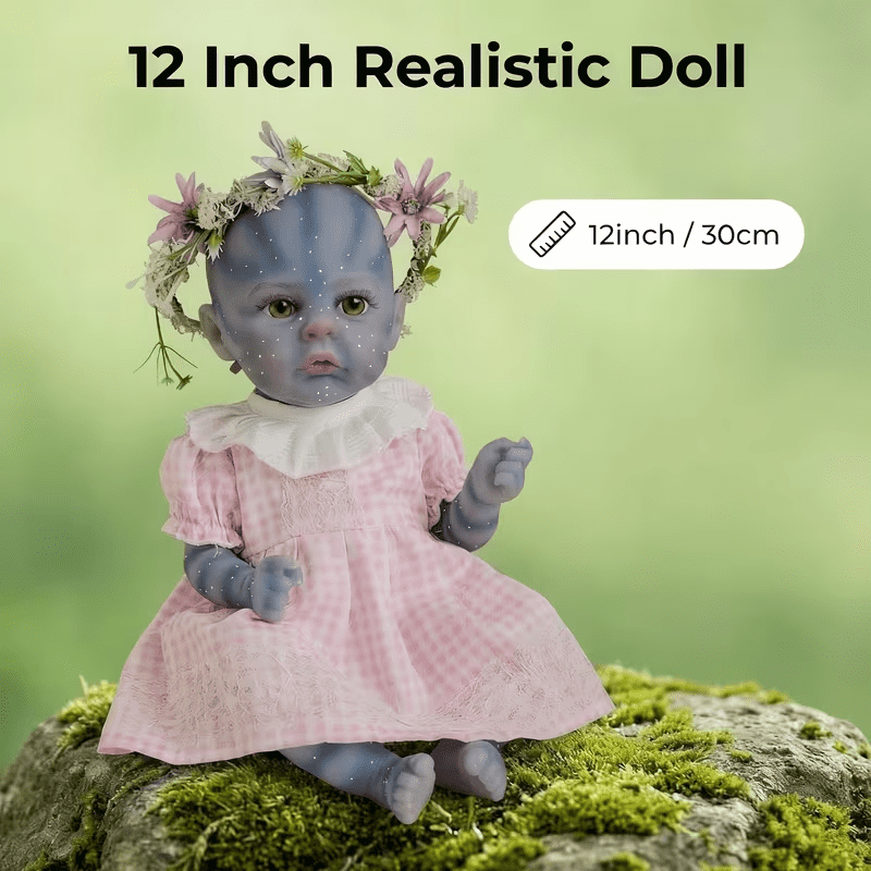 12-Inch Reborn Baby Dolls, 3D Hand-Painted Realistic Newborn Baby Doll, Soft Vinyl, Fantasy Collectible Toy for Kids, Birthday Gift