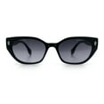 thumbnail image 4 of Womens Mod Urban City Hipster Rectangle Cat Eye Plastic Sunglasses Black - Smoke, 4 of 8