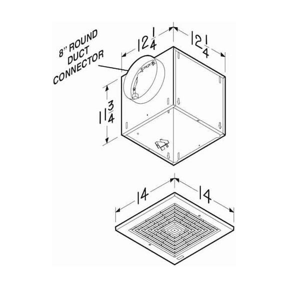 Broan L250E 270 CFM Ceiling or Wall Mounted Commercial Utility Fan 1.5 Sone - White