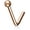 RoseGold, variant on Ball End 316L Surgical Steel L Bend Stud Nose Rings (Various Sizes)
