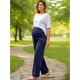 thumbnail image 5 of DARING DIVA Women's Maternity Over Belly Pregnancy  Business Casual Pants 2XL Deep Blue, 5 of 8
