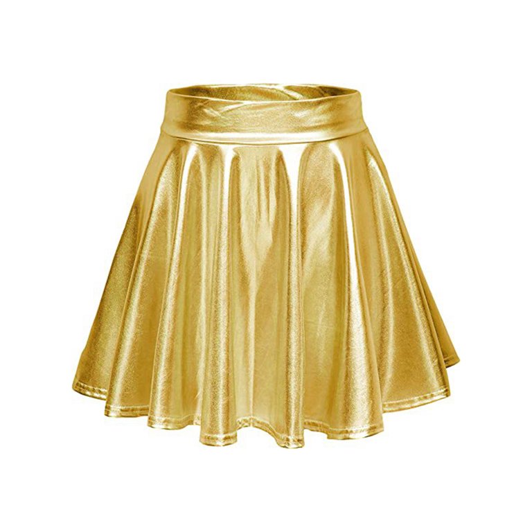 Ladies gold pleated skirt best sale