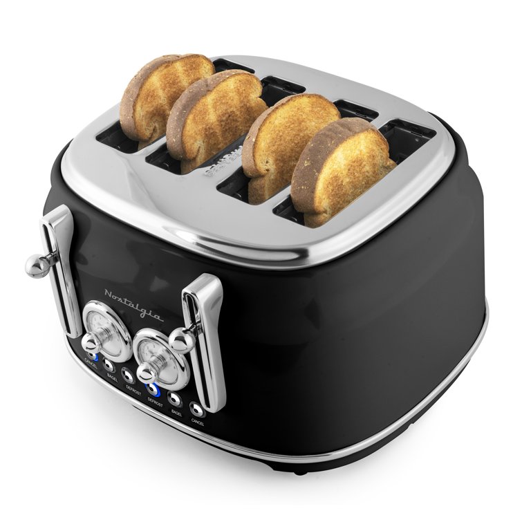 Nostalgia Classic Retro 4-Slice Toaster, Black - Walmart.com