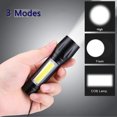 thumbnail image 4 of Muyoka Linterna de 300 lm Linterna LED recargable por USB con 3 modos de iluminación Antorcha LED con batería de 500 mAh Lámpara de flash de enfoque fijo/con zoom para acampar Senderismo Pesca nocturn Muyoka Hogar, 4 of 7