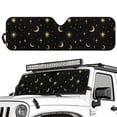 thumbnail image 2 of POLERO Yellow Moon&Stars Windshield Sun Shade for Car Off-road Vehicle Auto SUV Truck Foldable Front Window Sunshade Sun Visor Protector Block UV Rays Reflect Heat, 52.95" x 16.14", 2 of 7