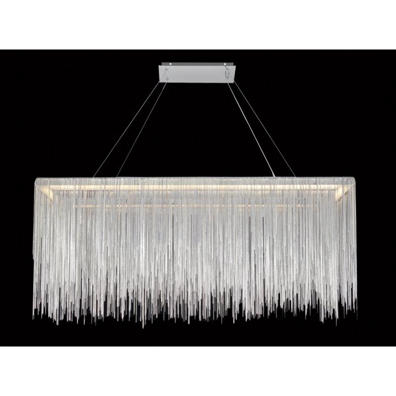 Avenue Lighting HF1201-CH Fountain Ave Chrome Rectangle Hanging Chandelier
