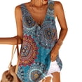 thumbnail image 3 of Qarigey Chaleco de mujer Camiseta sin mangas con cuello en V sexy Camiseta sin mangas con estampado floral, rosa, 5XL Prendas para la parte del cuerpo azul M Qarigey AP002036-34, 3 of 4