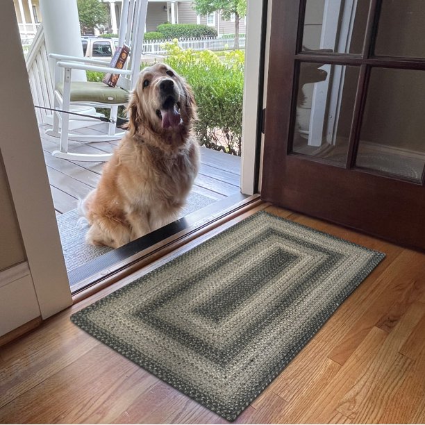 Flint Hill Gray Braided Rugs 20x30" kitchen rugs or primitive bathroom rugs by Homespice