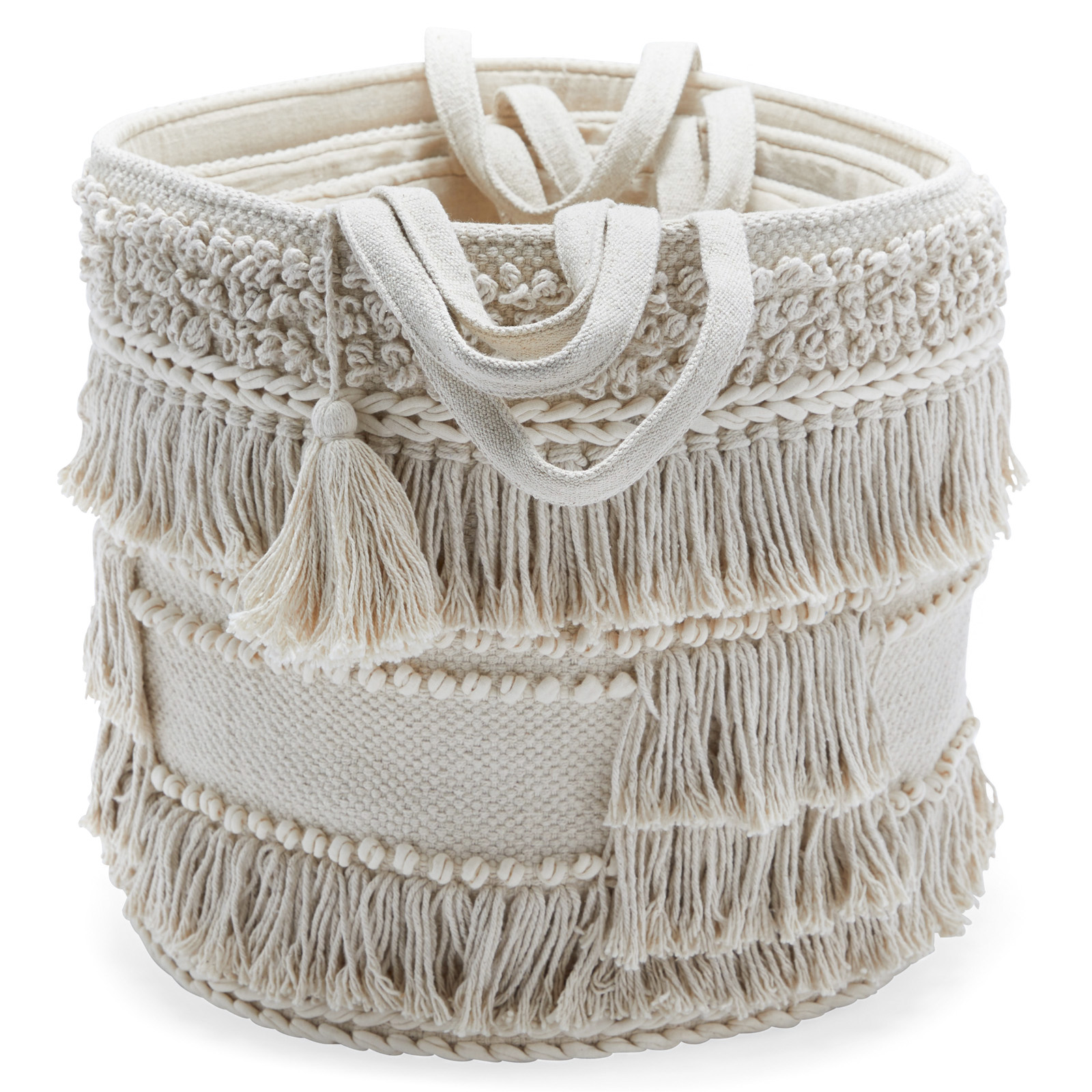 Hand Woven Macrame 3 Piece Basket Set, Natural by Drew Barrymore Flower Home - image 4 of 8
