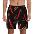 thumbnail image 2 of Goofa Hot Chili Printed Men's Swim Trunks Board Shorts Quick Dry Mens Swimming Trunks with Compression Liner,Breathable Fit Hawaii Beach Shorts-Medium, 2 of 9
