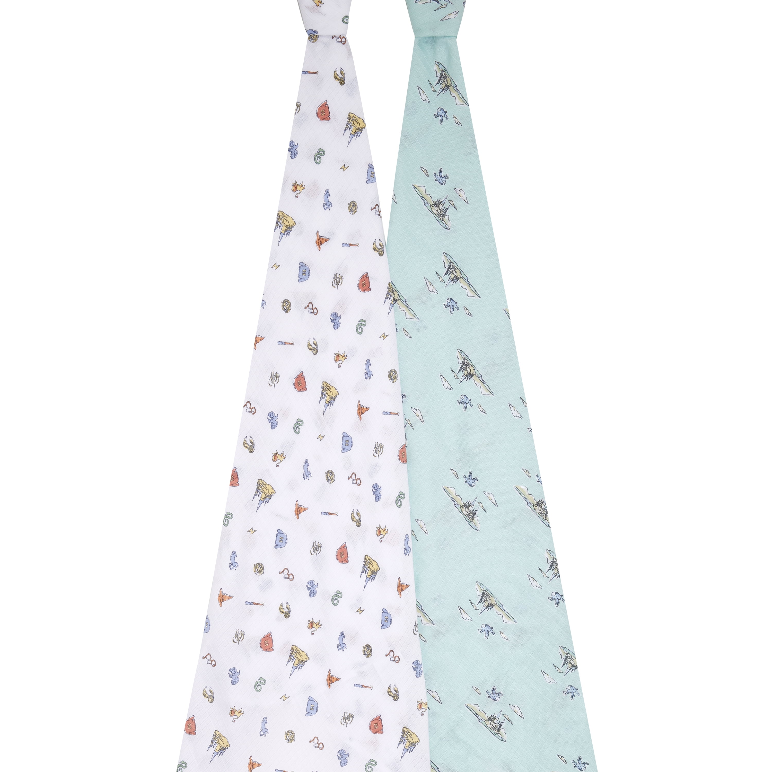 Aden + Anais Essentials Harry Potter 100% Muslin Cotton Swaddle Blanket, Unisex, 2 Pack, Hogwarts
