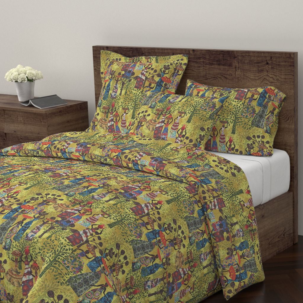 Folklore African Inspired Art Global Sateen Duvet Cover By Roostery