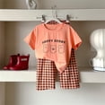 thumbnail image 5 of Bovxnpu Unisex Girls Summer Outfits Casual Loungewear Set Graphic Short Sleeve Crewneck Kids Soft Loungewear Pants Set, 5 of 6