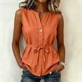 thumbnail image 6 of cocolona Womens Summer Tank Tops Crew Neck Sleeveless Ruffle Asymmetrical Hem Shirts Trendy Casual Solid Color Blouses, 6 of 6