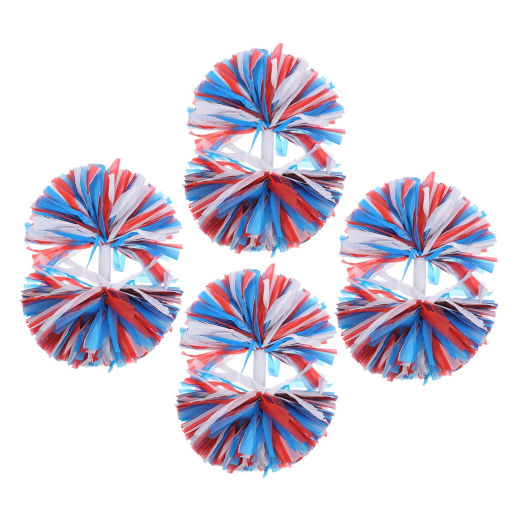 TABLZONE 4Pcs Reusable Pet Pe Material Pom Poms for Cheerleading and Festival Use
