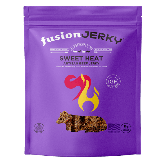 (Pack of 8) Fusion Jerky Beef Jerky Sweet Heat 2.5 oz