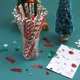 thumbnail image 5 of 25 pajitas de papel navideñas con forma de copo de nieve, decoraciones navideñas para el hogar, fiesta de Navidad y Año Nuevo 2023, 5 of 5