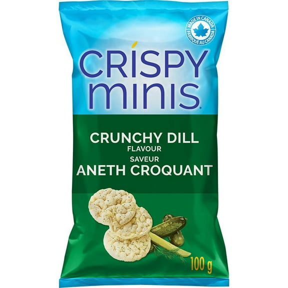 Quaker Crispy Minis Brown Rice Chips Crunchy Dill Flavour