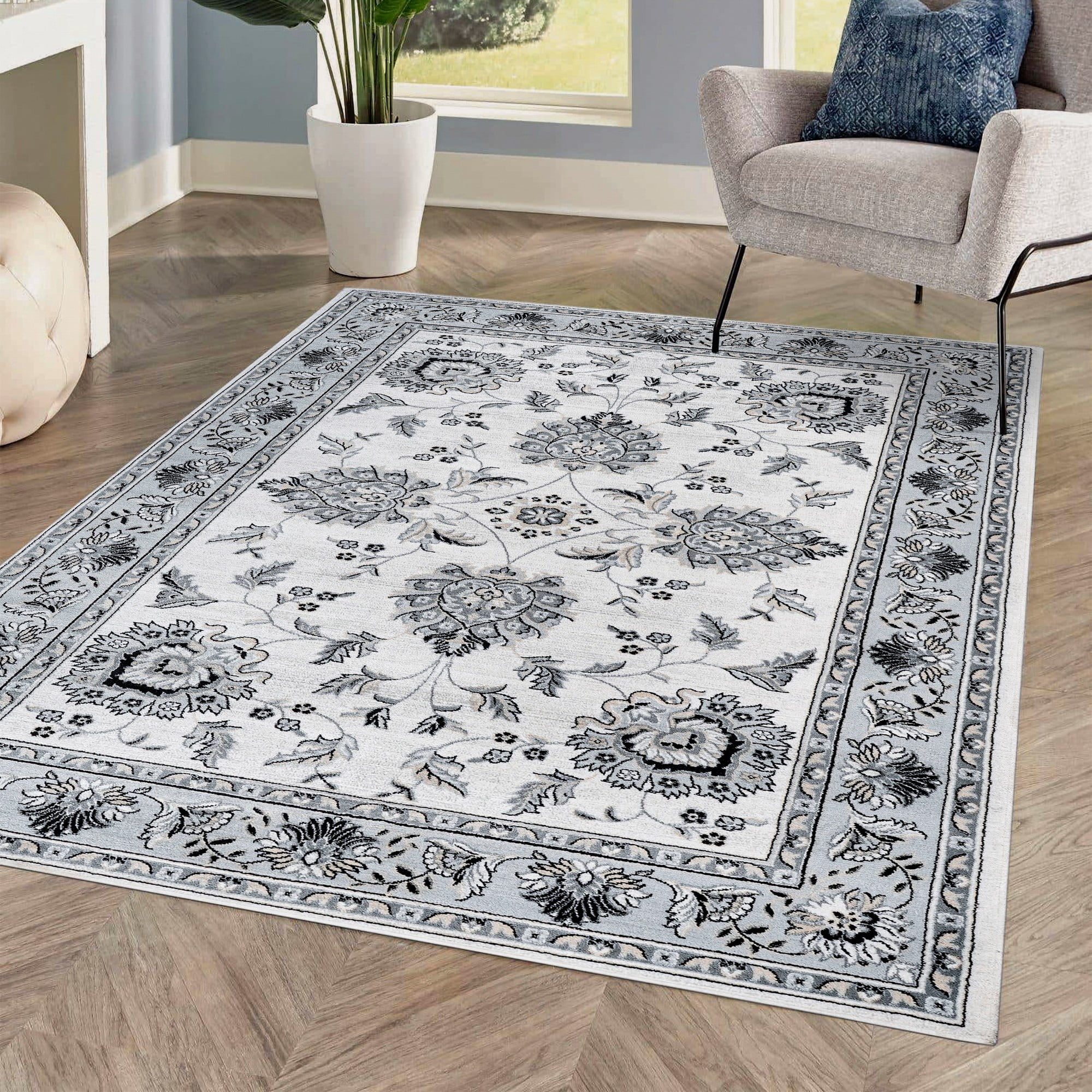 JONATHAN Y MODERN PERSIAN 8 x 10 Area Rug, Cherie French Cottage - Cream/Light Gray, MDP505F-8
