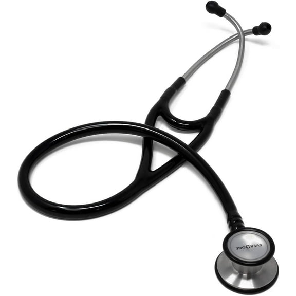 Premium Cardiology Stethoscope, Black Tube, 27 Inch