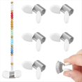 thumbnail image 2 of 6 Piezas de Tapones Suaves y Flexibles, Mini Abrazaderas de Cuentas de Acero Inoxidable con Asas Blancas para Hacer Joyas, 2 of 7