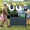 thumbnail image 3 of Grill Cart Outdoor with Storage Cabinet, Portable Rolling Patio Bar Cart with Wheels, BBQ Prep Table, Movable Stainless Steel Kitchen Island Dining Cart for Food/Drink/Cooking -Grey, 3 of 16