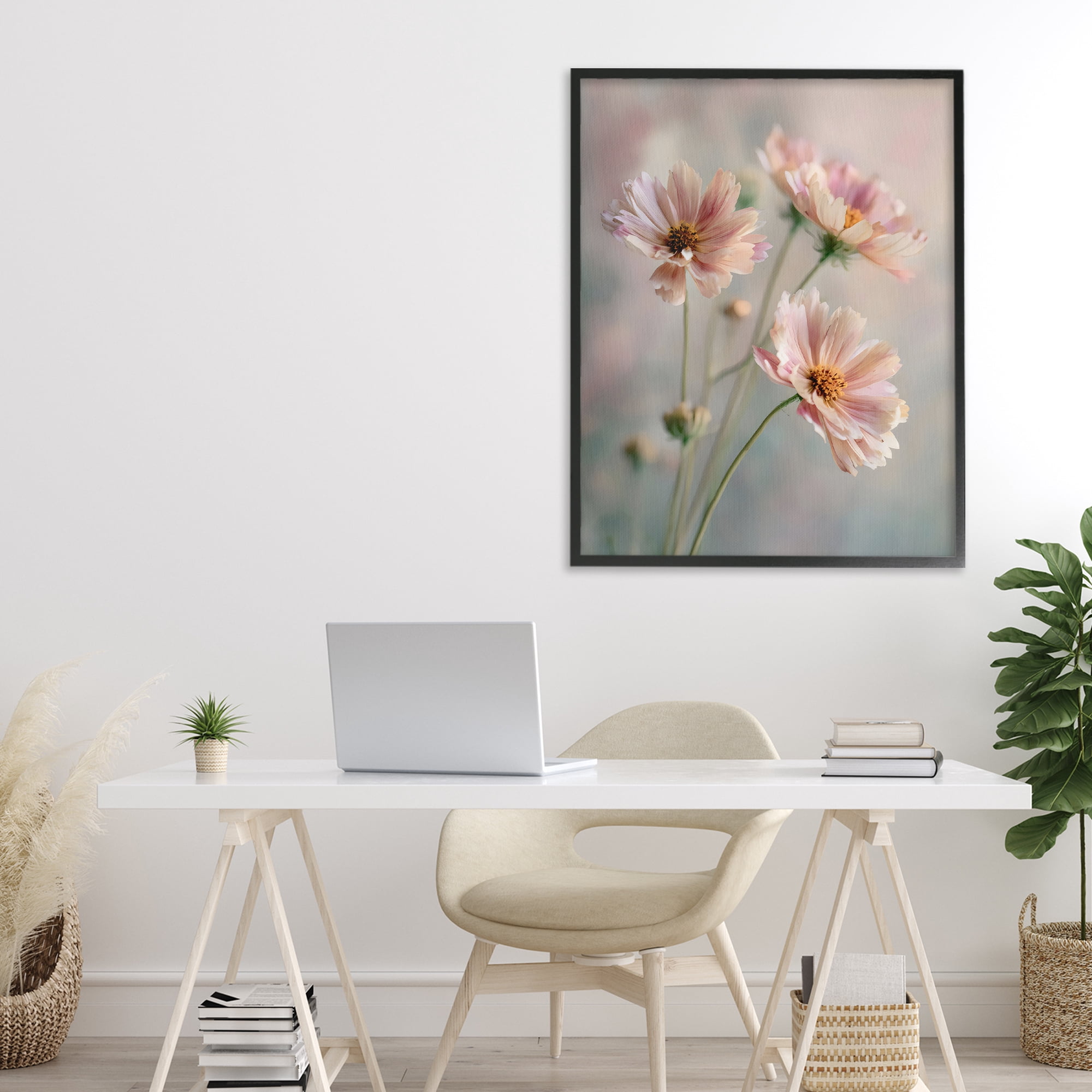 Stupell Industries Pink Daisies Close Up Black Framed Giclee Art, design by Franklyn Gregory