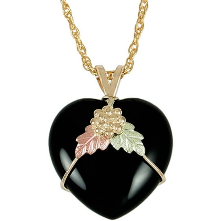 Black Hills Gold Jewelry by Coleman Co. 10kt and 12kt Black Hills Gold Heart Pendant, 18