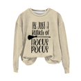thumbnail image 4 of Beige Halloween Spooky Season Shirt Women Crew Neck Funy Retor Ghost Long Sleeve Crop Sweatshirt Skull Spooky Season Holiday Family Matching Party Top L, 4 of 4