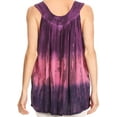 thumbnail image 2 of Sakkas Freya Dip Dyed Tie Dye Tank with Sequins and Embroidery - Pink - Plus Size, 2 of 5
